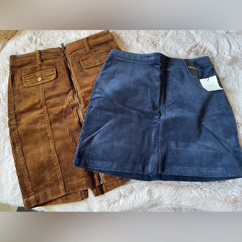Brown and Navy Skirts